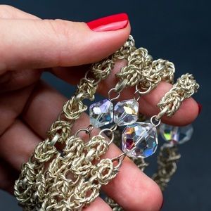 Long chunky chain necklace, statement link jewelry vintage, unusual old jewelry